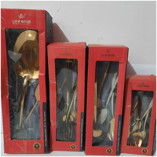 سرویس قاشق و چنگال 90 پارچه 24 نفره رنگ مسی لایف اسمایل - Image 3